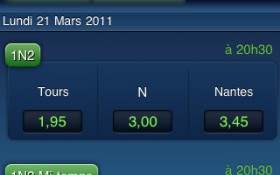 application turf de ParionsWeb sur iPhone